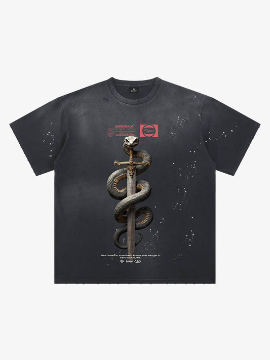 Snake and Sword Graphic T-Shirt 