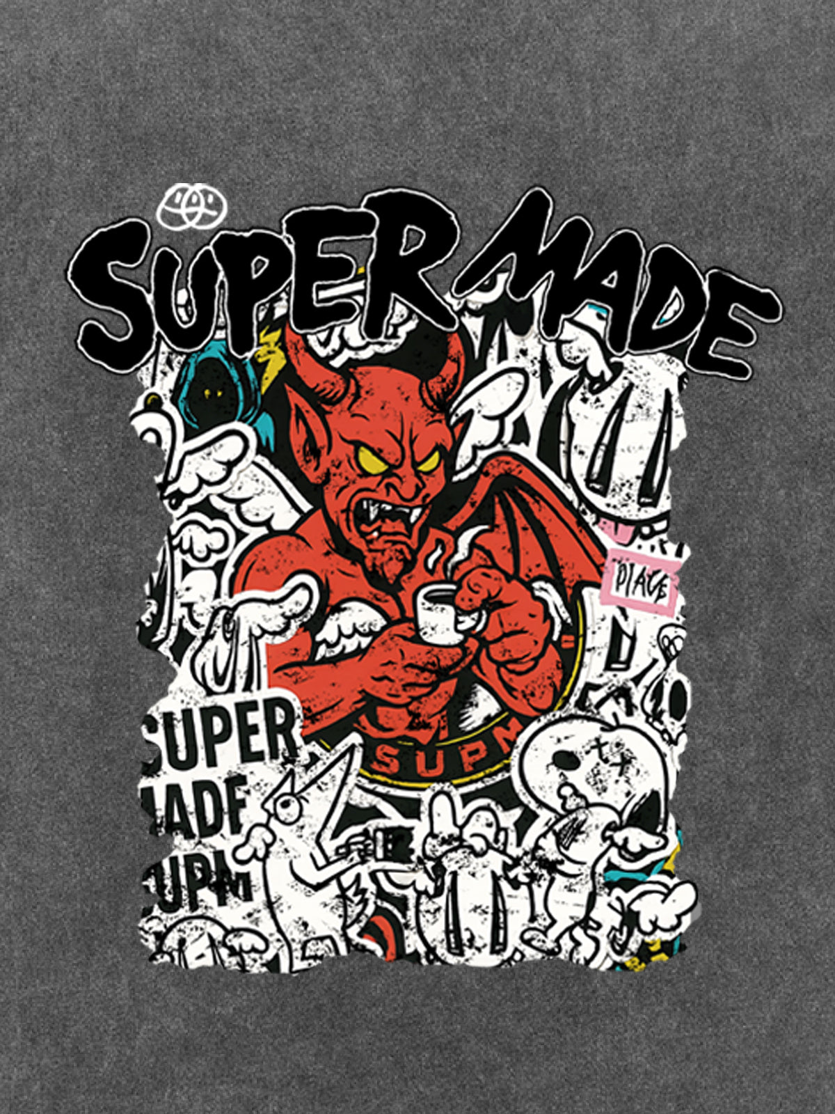 Street Devil Collage Pattern T-shirt 