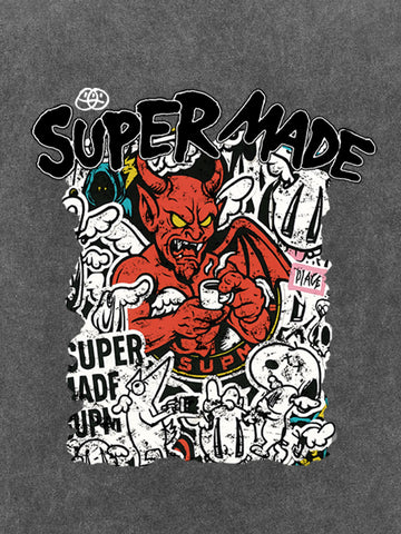 Street Devil Collage Pattern T-shirt 