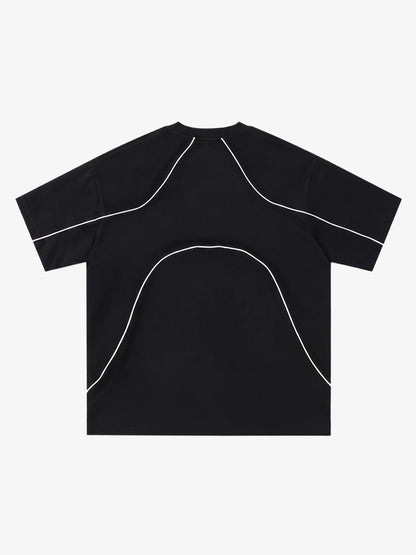 Reflective Striped Suede Tee