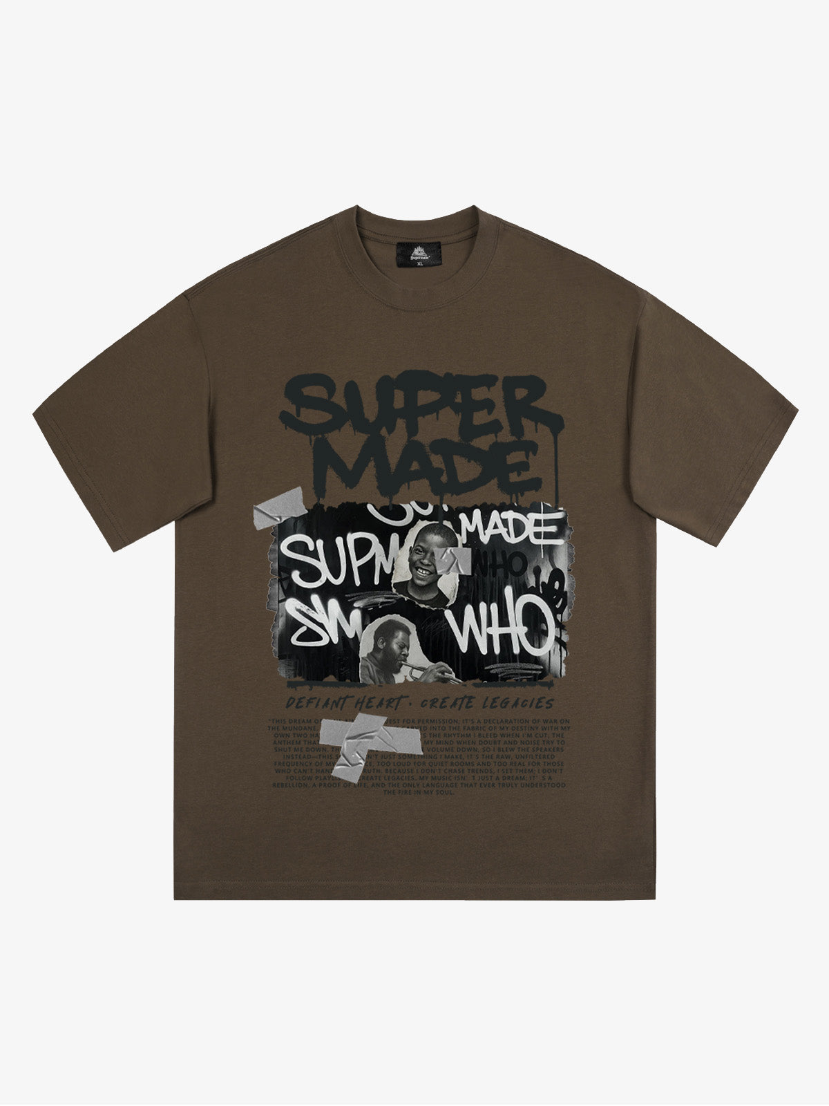 Streetwear Graffiti Character Collage Graphic T-Shirt 