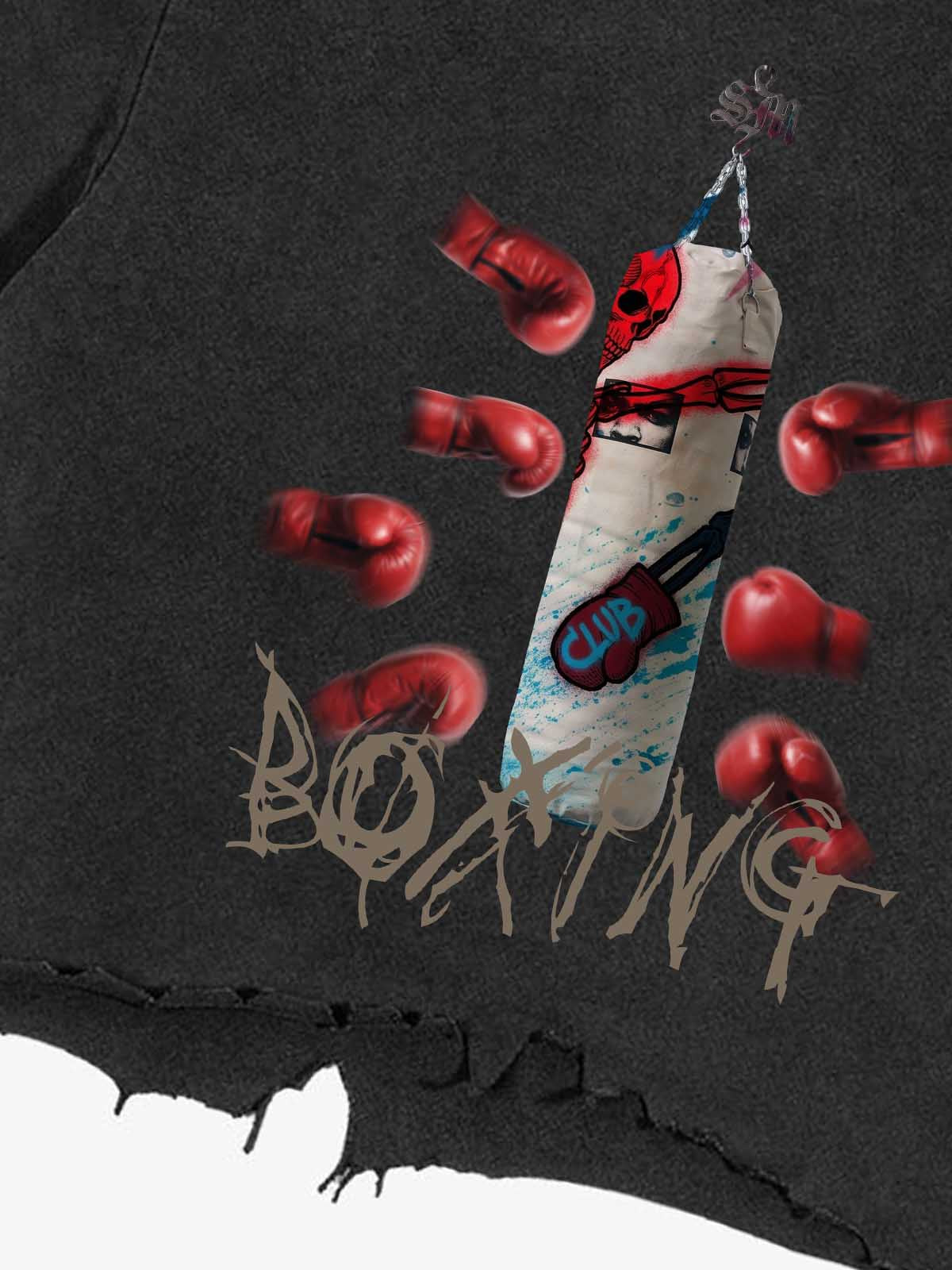 Distressed Boxing Graphic Tee