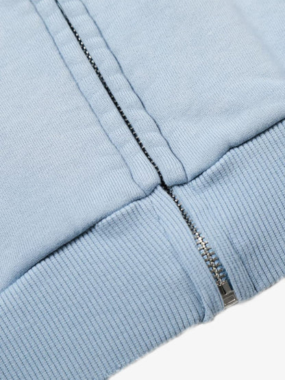 Distressed Graphic Print Zip Up Hoodie 