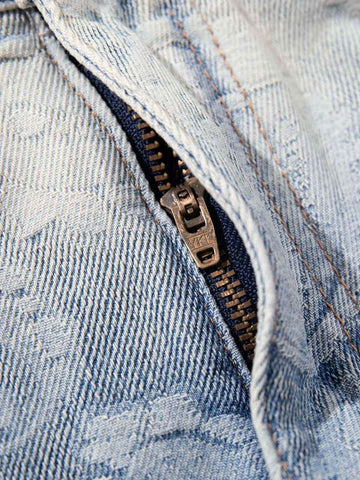 Floral Jacquard Denim Jeans 