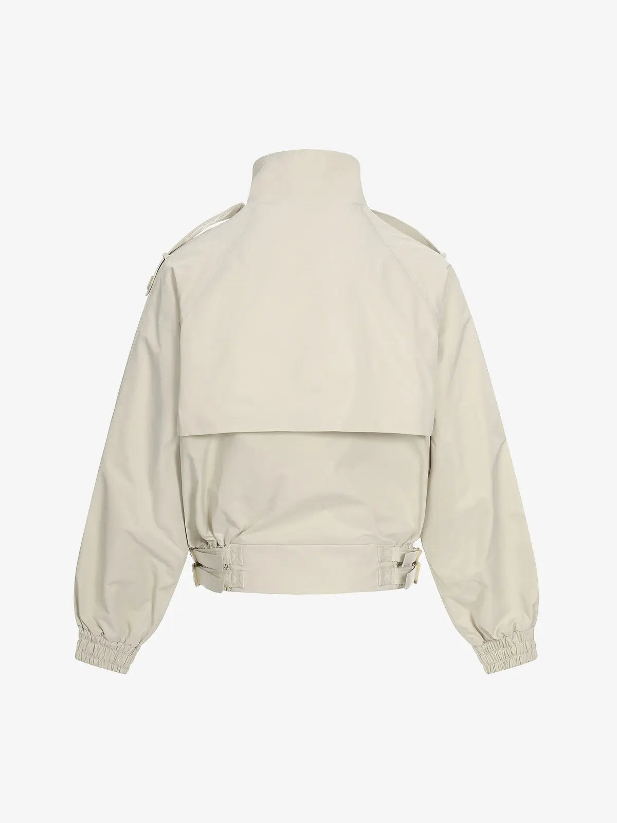 High Neck Belted Utility Cropped Jacket 
