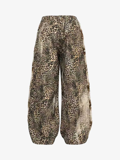 Vintage Leopard Patchwork Cargo Pants