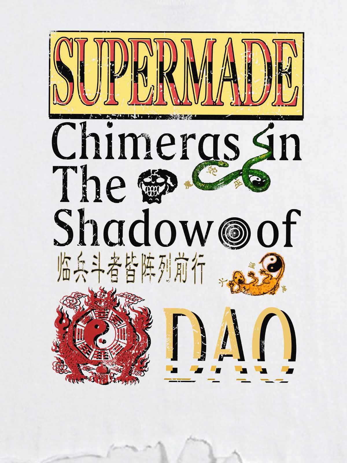 Distressed Cropped Graphic T-Shirt with Mythological Print