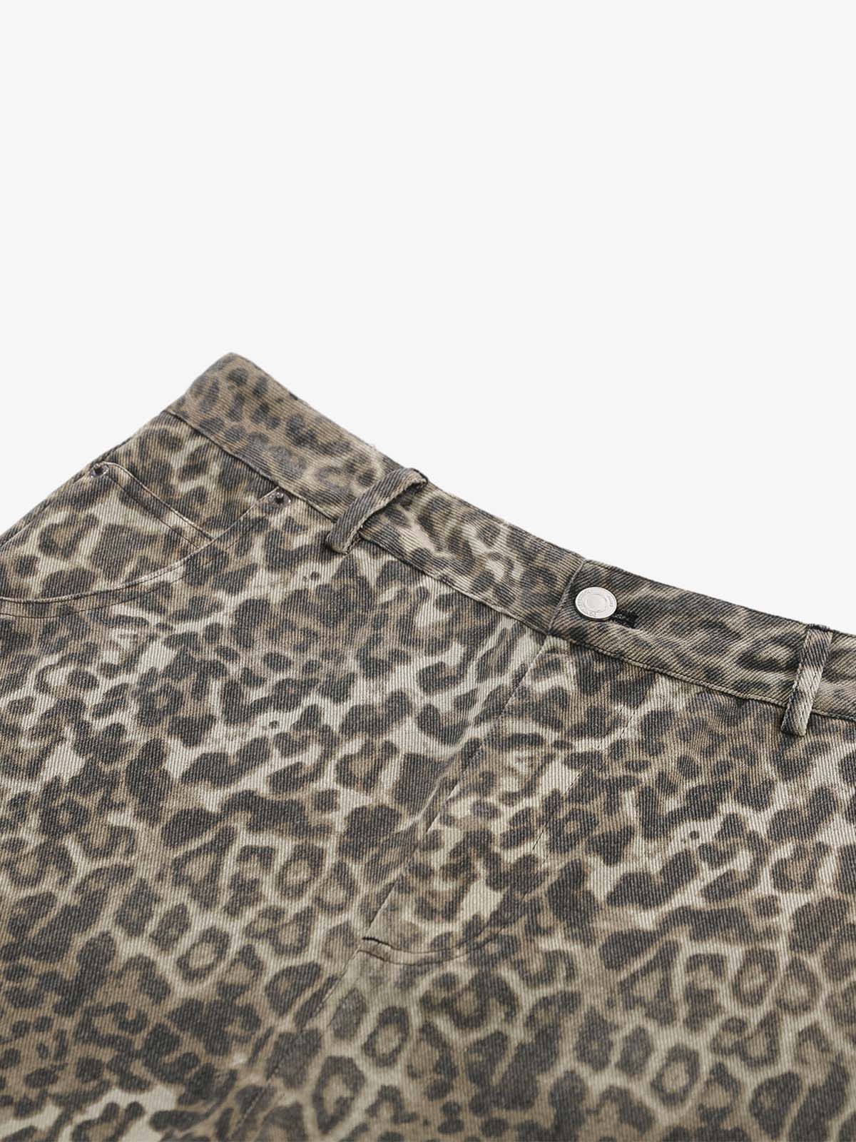 Vintage Leopard Cargo Shorts