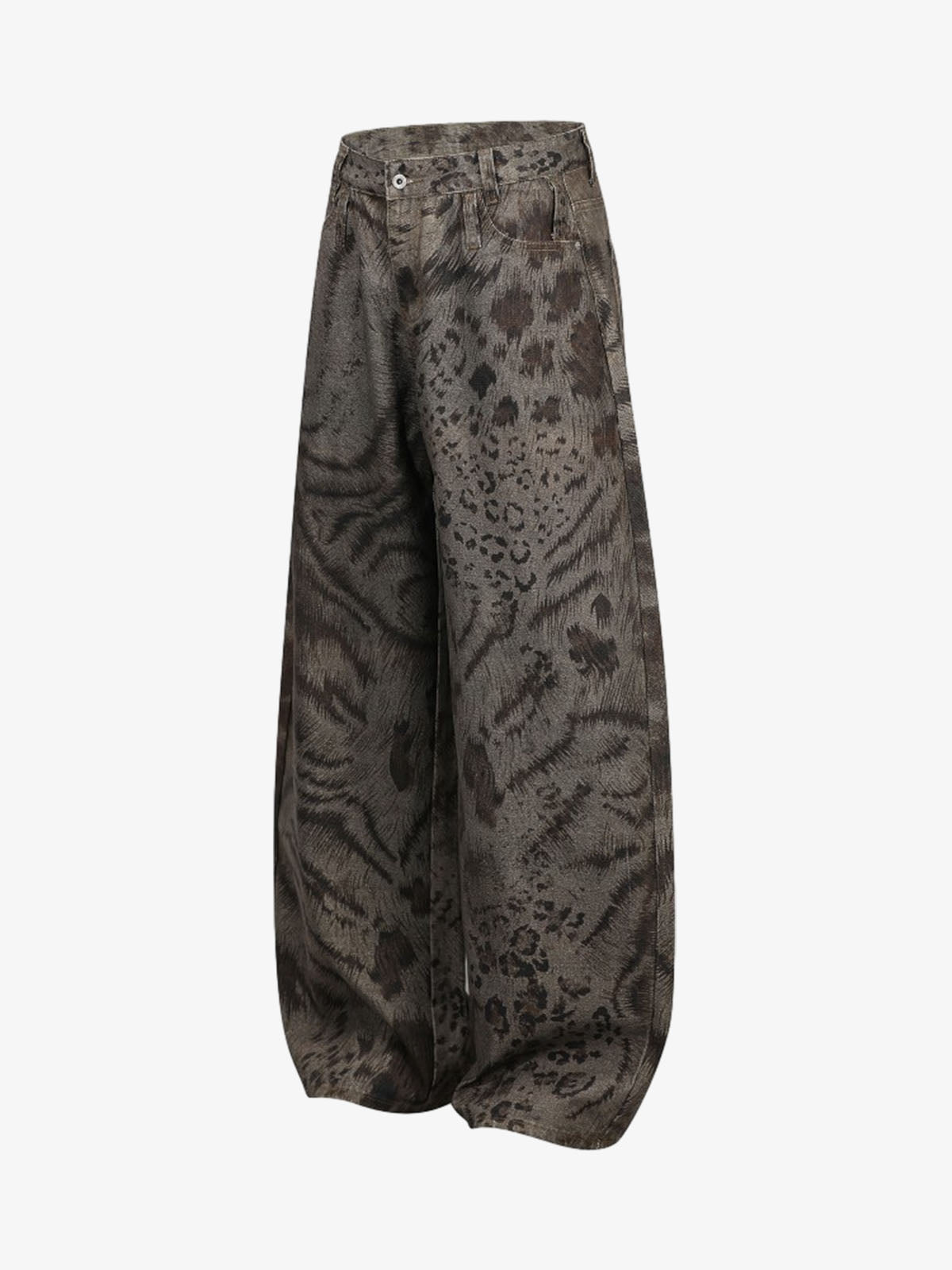 Leopard Tiger Curved-Leg Jeans