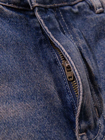 Slash Distressed Washed Denim Jeans 