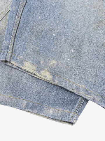 Tie Graphic Print Vintage Wash Wide Leg Denim Jeans 