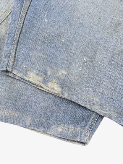 Tie Graphic Print Vintage Wash Wide Leg Denim Jeans 