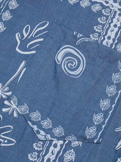 Blue Paisley Hawaiian Shirt