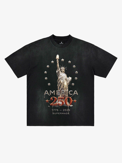 Liberty Statue Chrome Washed T-Shirt