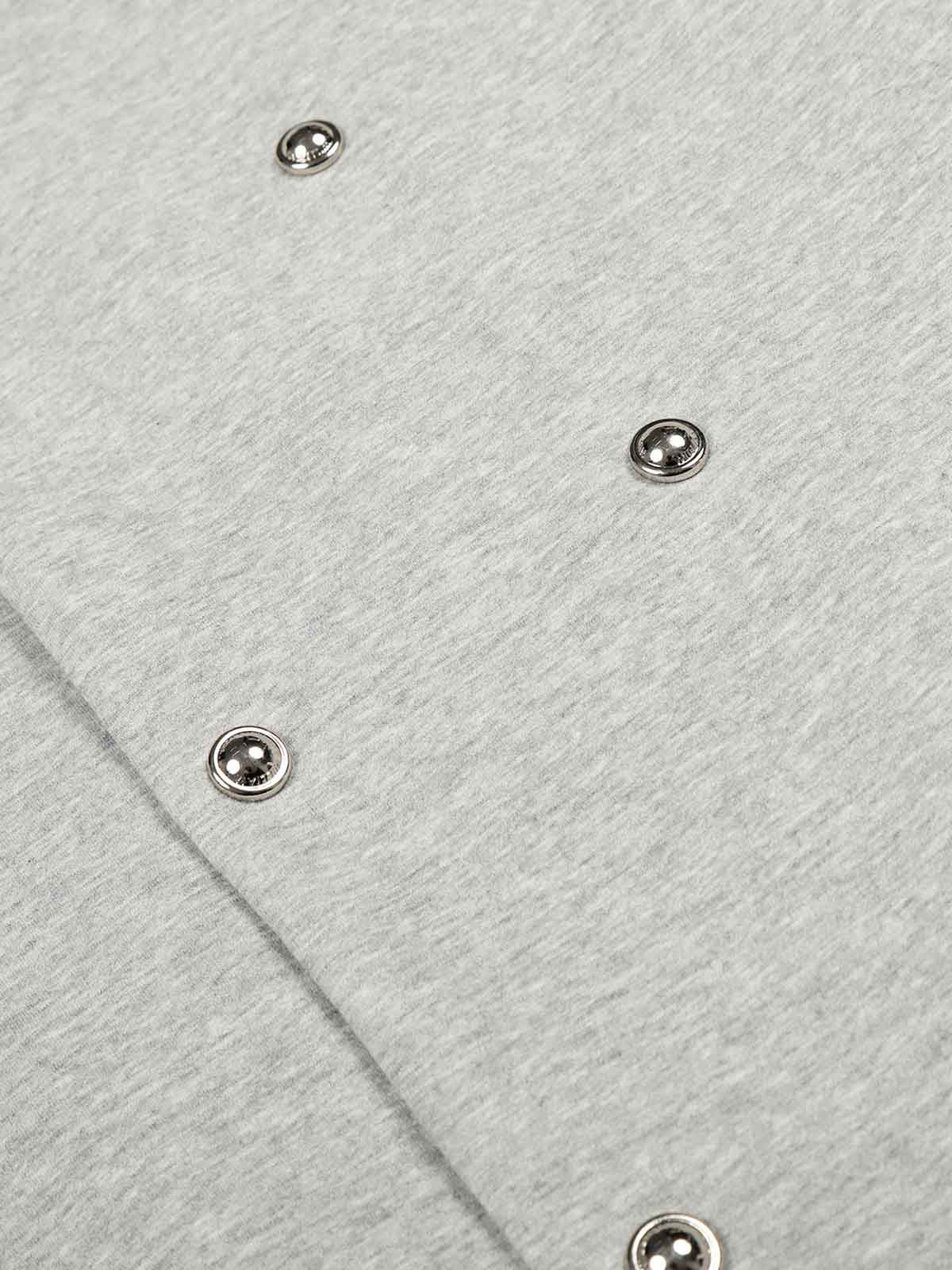 Button Detail Striped Panel Faux Layered Jacket 
