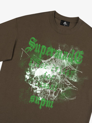 Gothic Skull Spiderweb Graphic T-Shirt 
