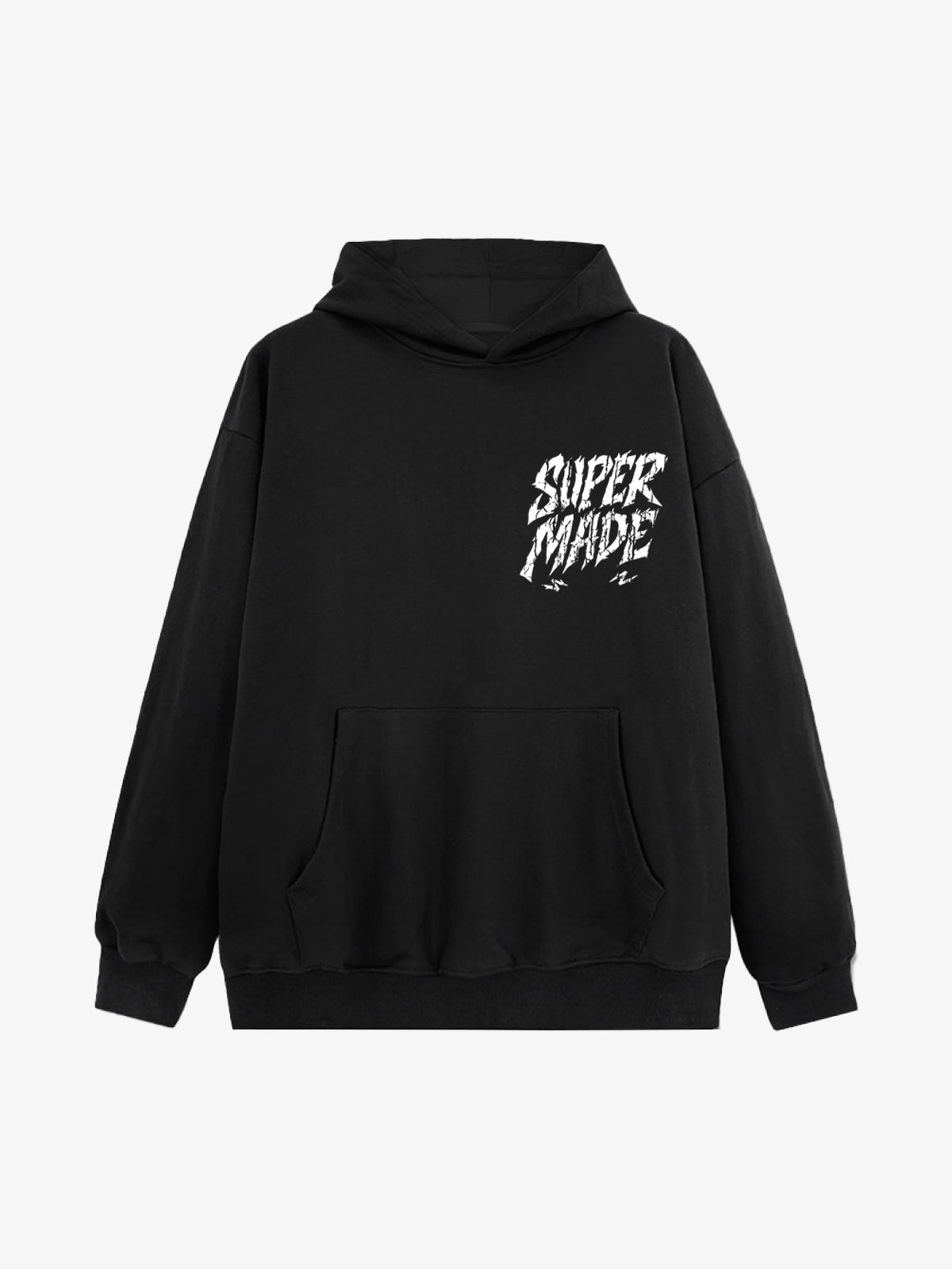 Distressed Graphic Bold Angel Wings Design Hoodie 