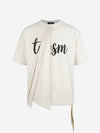 Minimalist Letter Print Asymmetric Panel T-Shirt