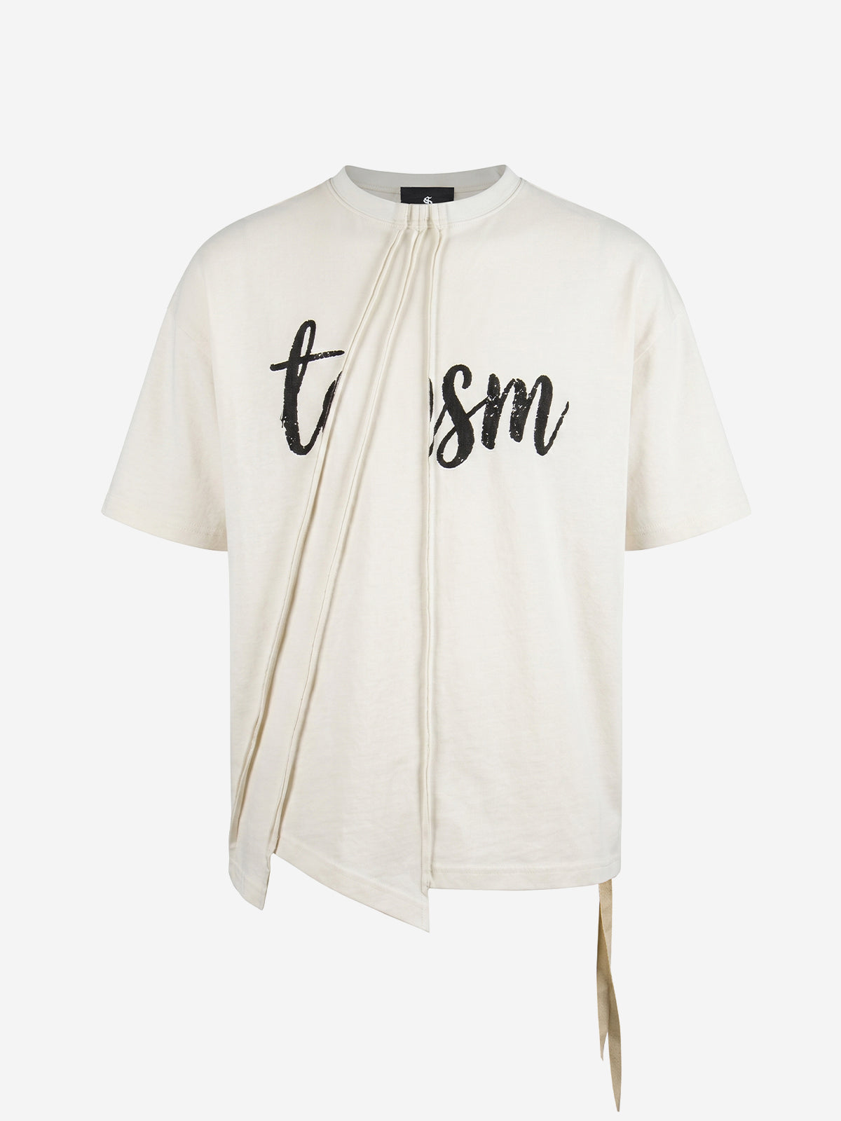 Minimalist Letter Print Asymmetric Panel T-Shirt