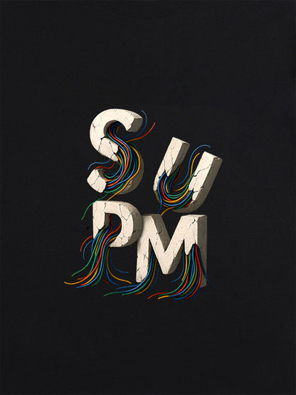 SPMD Letter Cable Graphic T-Shirt 