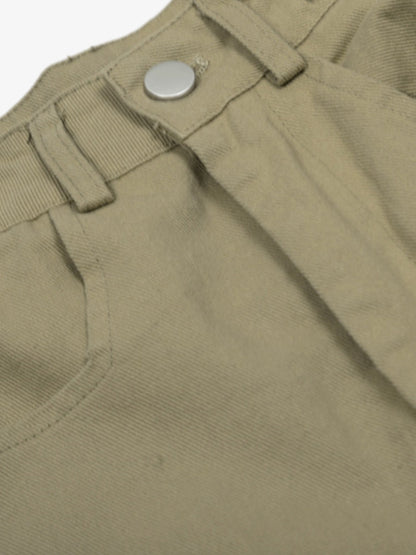 Urban Techwear Side Buckle Layered Hem Cargo Shorts