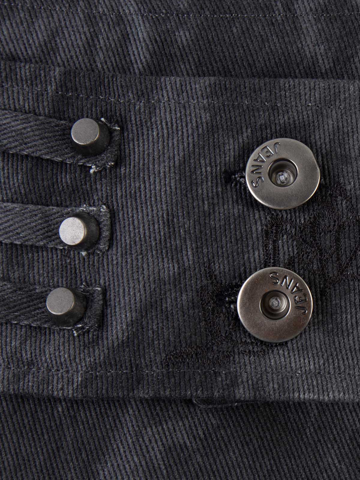 Thesupermade Metallic Studded Embroidery Belt Mini Skirt