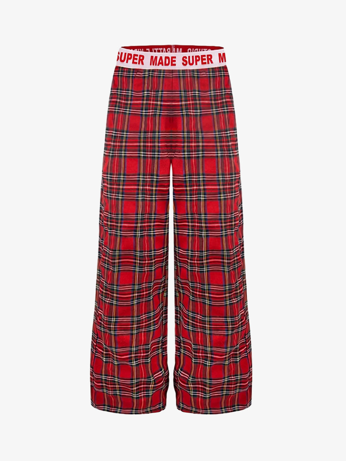 Super Soft Cotton Flannel Pajama Pants – Wide-Leg Plaid Lounge Pants