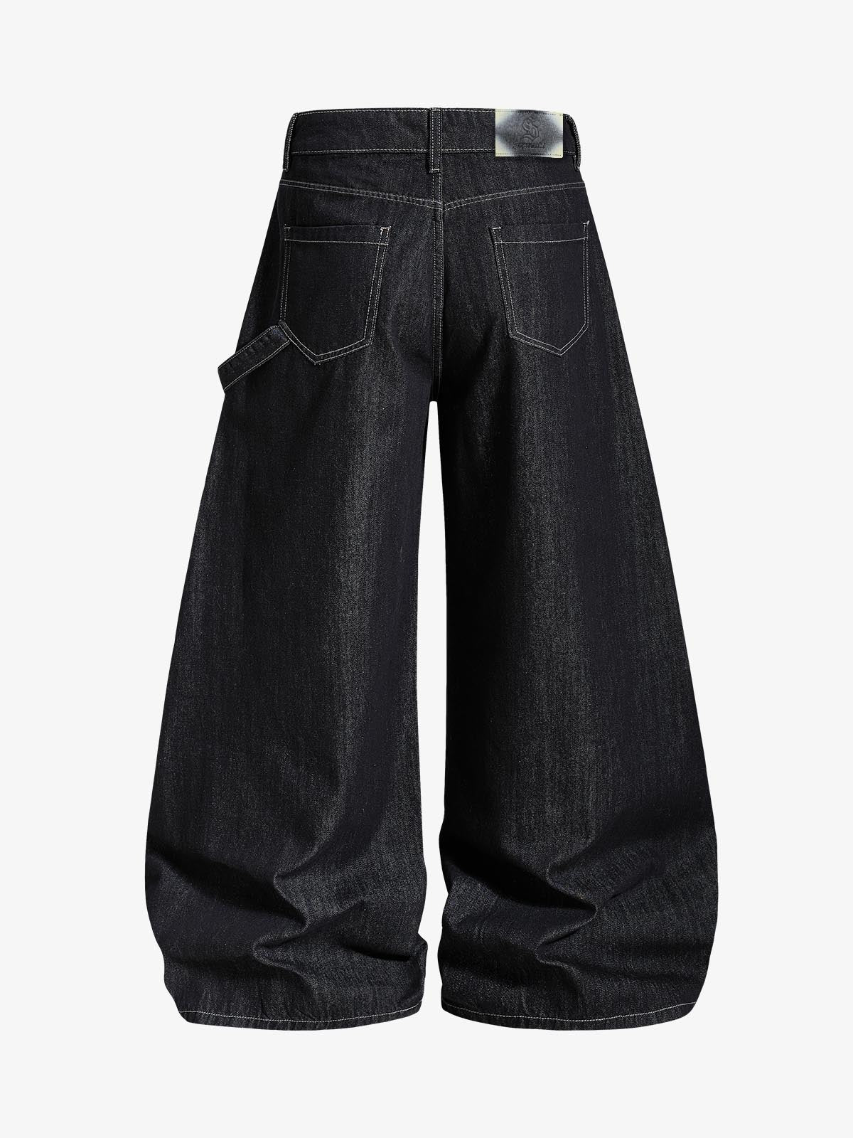 Thesupermade Flag Graffiti Raw Denim Baggy Jeans