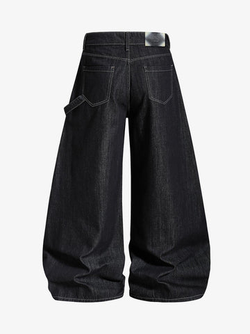 Thesupermade Flag Graffiti Raw Denim Baggy Jeans
