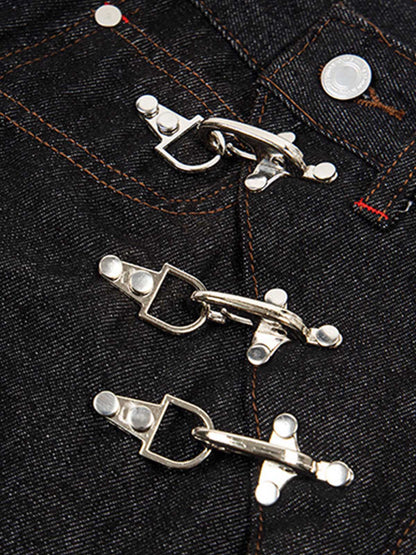 Airplane Buckle Curved Jeans