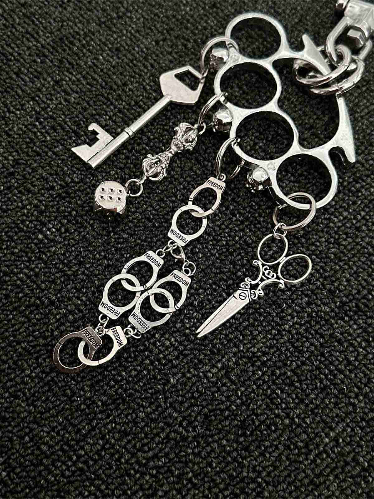 Knuckle Duster Multi-Charm Keychain