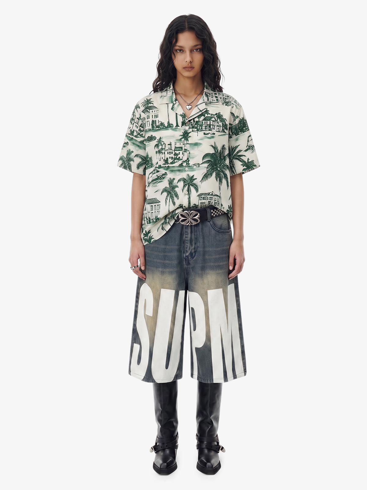 Vintage Green Coconut Tree Shirt