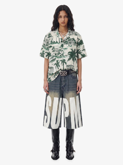 Vintage Green Coconut Tree Shirt