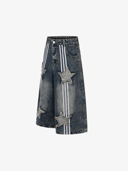 Star Patch Cropped Jeans