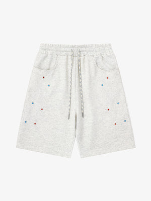 Rhinestone Graphic Knit Shorts 