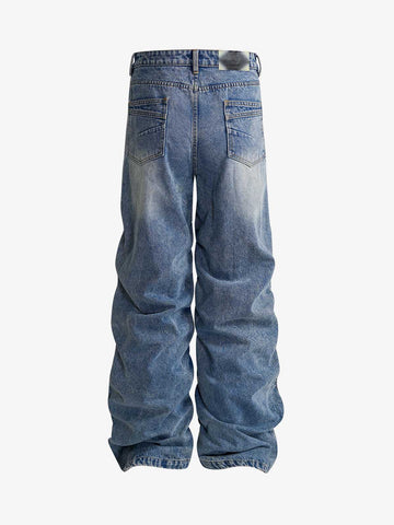 Y2K Faded Stacked Denim Jeans
