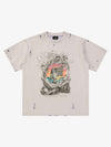 Statue of Liberty Graphic Distressed Reversible T-Shirt