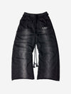 Washed Distressed Rhinestone Trim Sweatpants