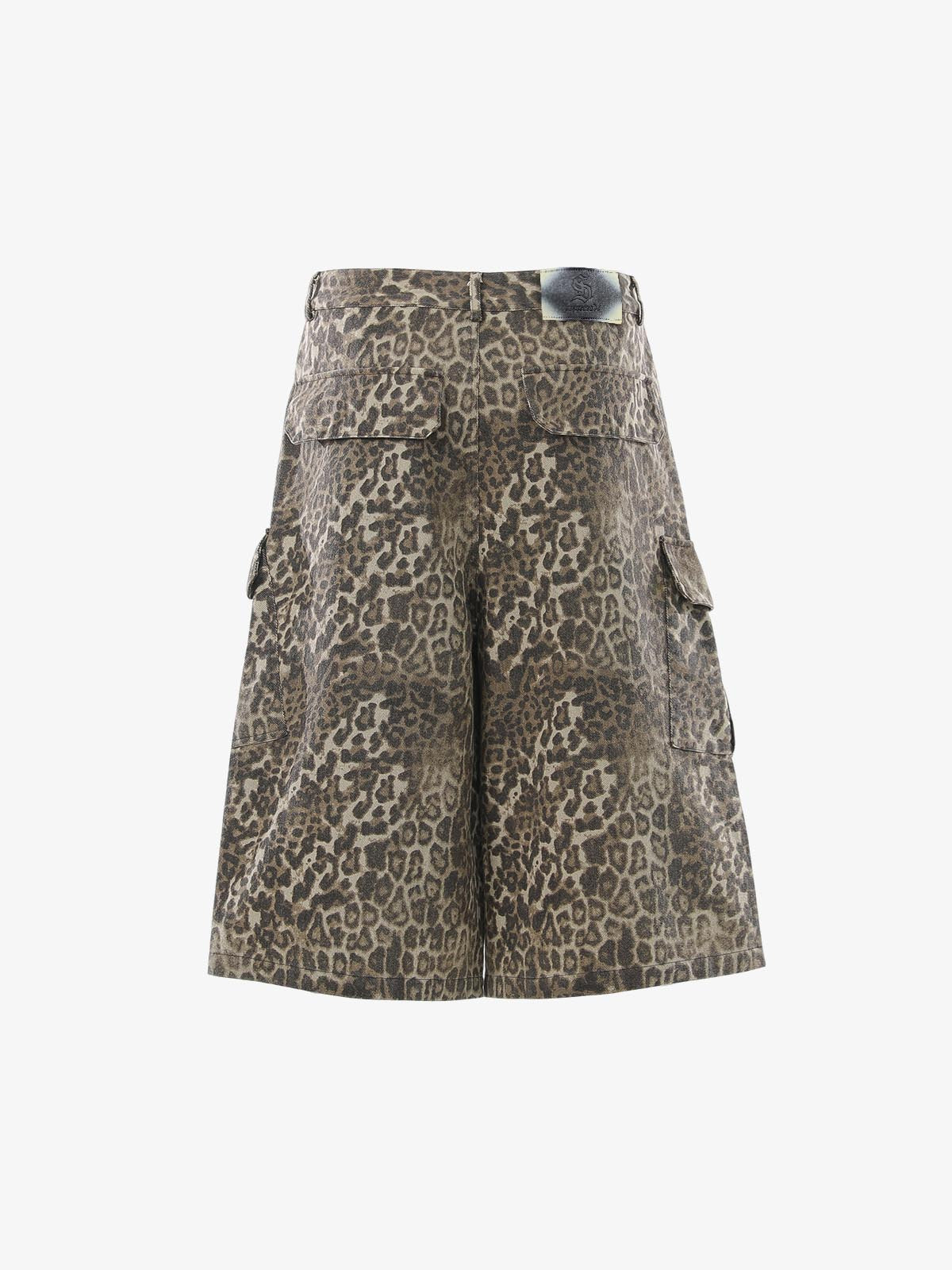 Vintage Leopard Cargo Shorts