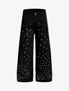 Rhinestone Straight Leg Pants 