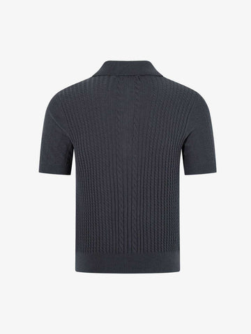 Vintage Cable Knit Polo Shirt 