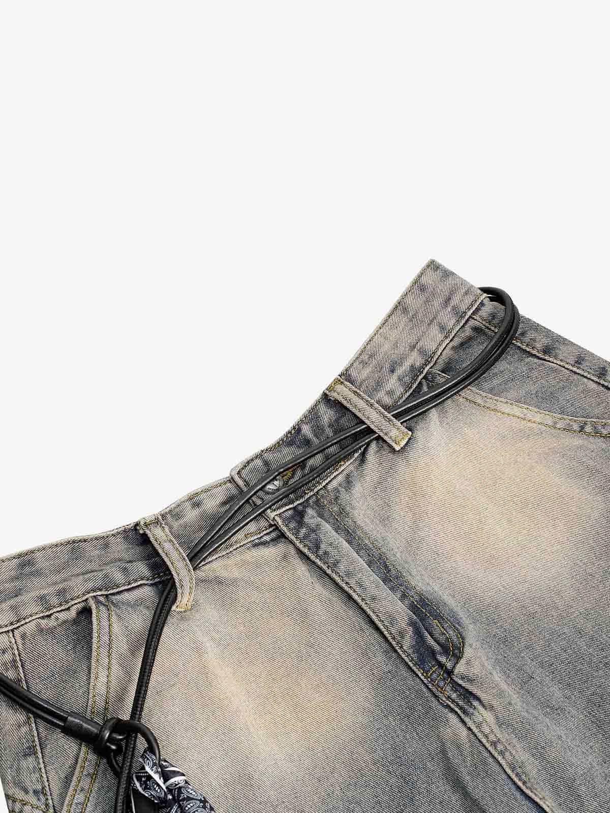 Pleated Scimitar Jeans