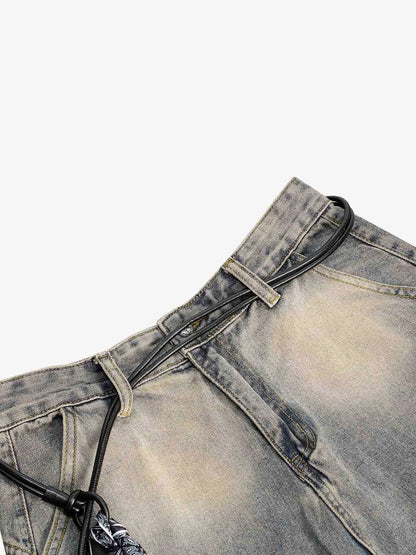 Pleated Scimitar Jeans