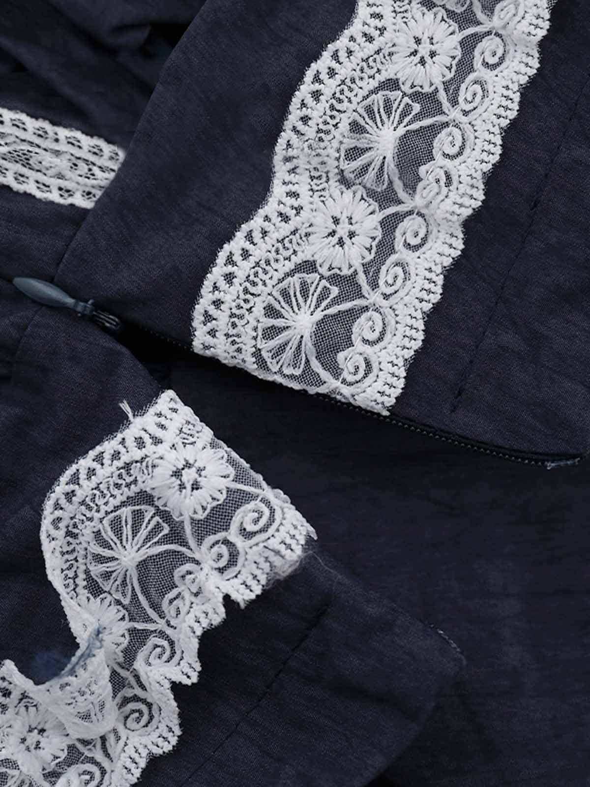 Lace Trim Bubble Casual Shorts
