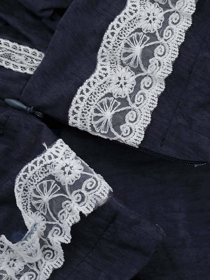 Lace Trim Bubble Casual Shorts