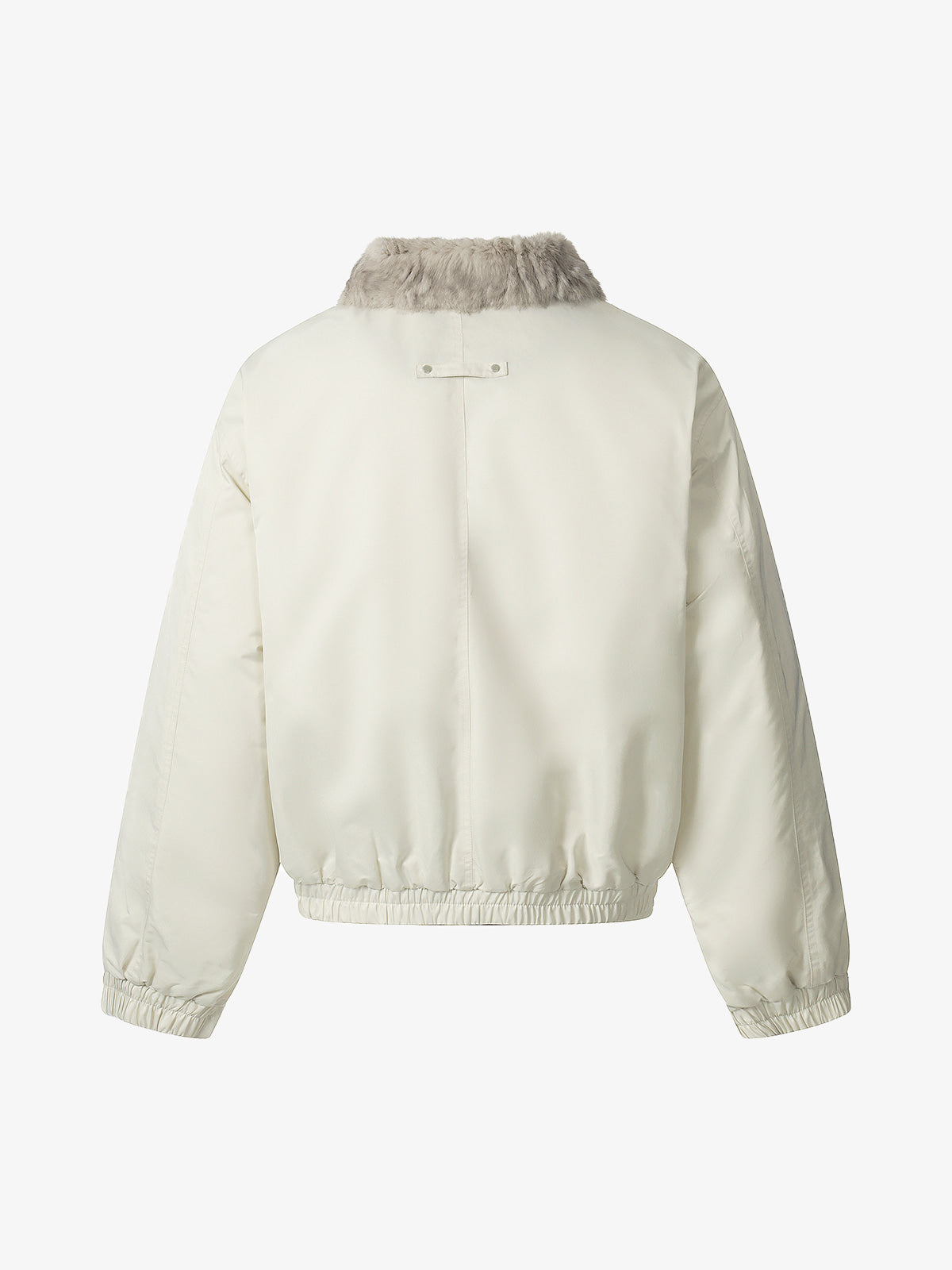 Faux Fur Collar Zipper Padded Bomber Jacket 