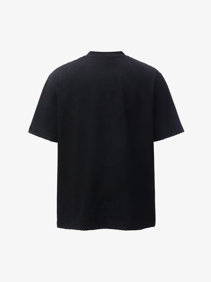 Camo Letter Patchwork Casual T-Shirt