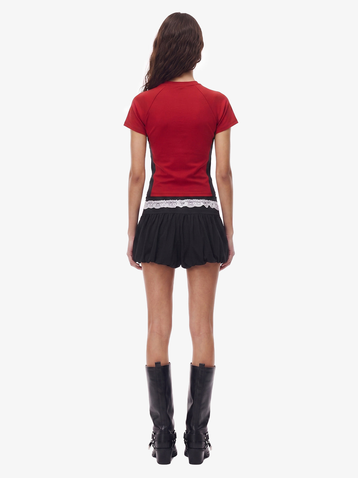 Lace Trim Bubble Casual Shorts