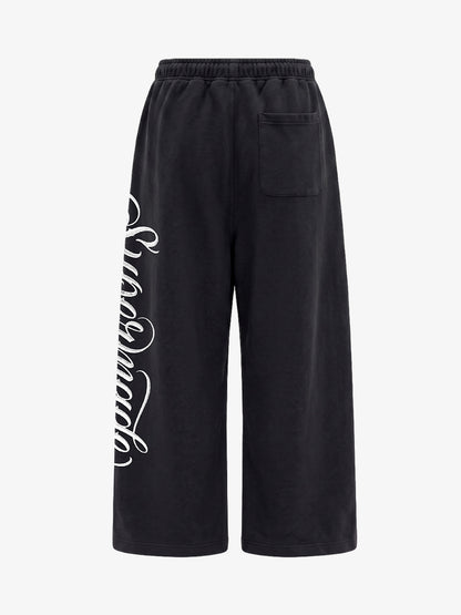 Fleece Jogger Pants with Embroidered Script Detail