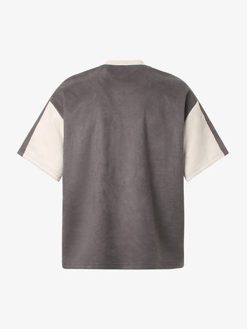 Jersey Deconstructed Contrast Color Stitching Print T-shirt - 2407 